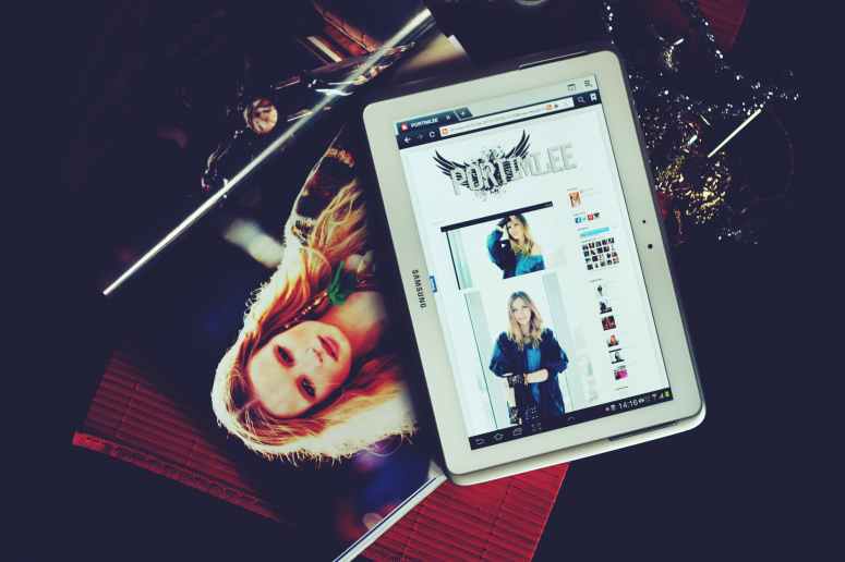 tablet on table